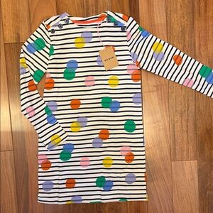 Boden Multicolor Polka Dot and Stripe Dress